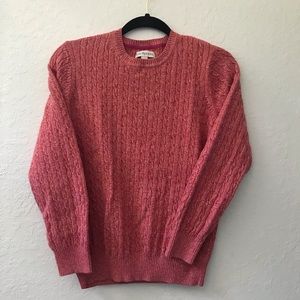 Coral Cable Knit Cotton Chunky Sweater